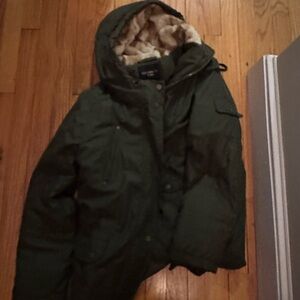 Celebrity Pink Olive Hooded Puffer Jacket